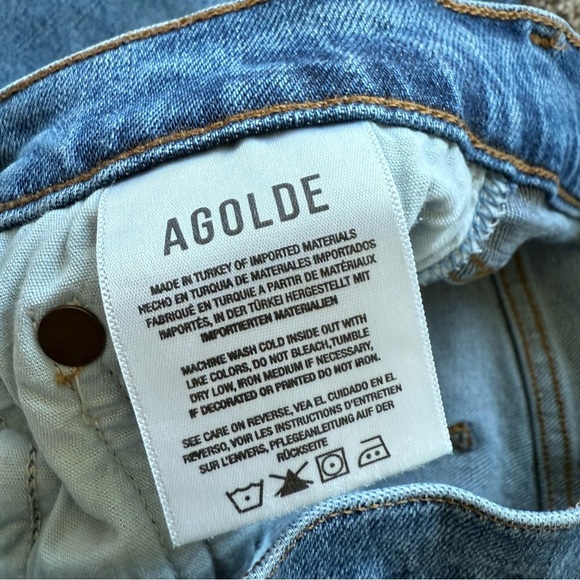 AGOLDE Toni High Rise Slim Straight Cropped Jean Obscure Denim Casual Women’s 26 - Picture 9 of 10